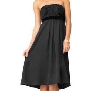 BANANA REPUBLIC Strapless Little black Empire waist Silk Cocktail Dress 12 NWT
